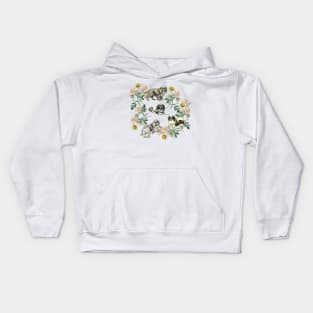 Spaniel Dogs wit Dog Rose Wreath Kids Hoodie